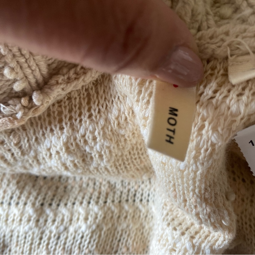 ANTHROPOLOGIE MOTH Quinta Boho Fringe Cardigan, X Small - Picture 7 of 10